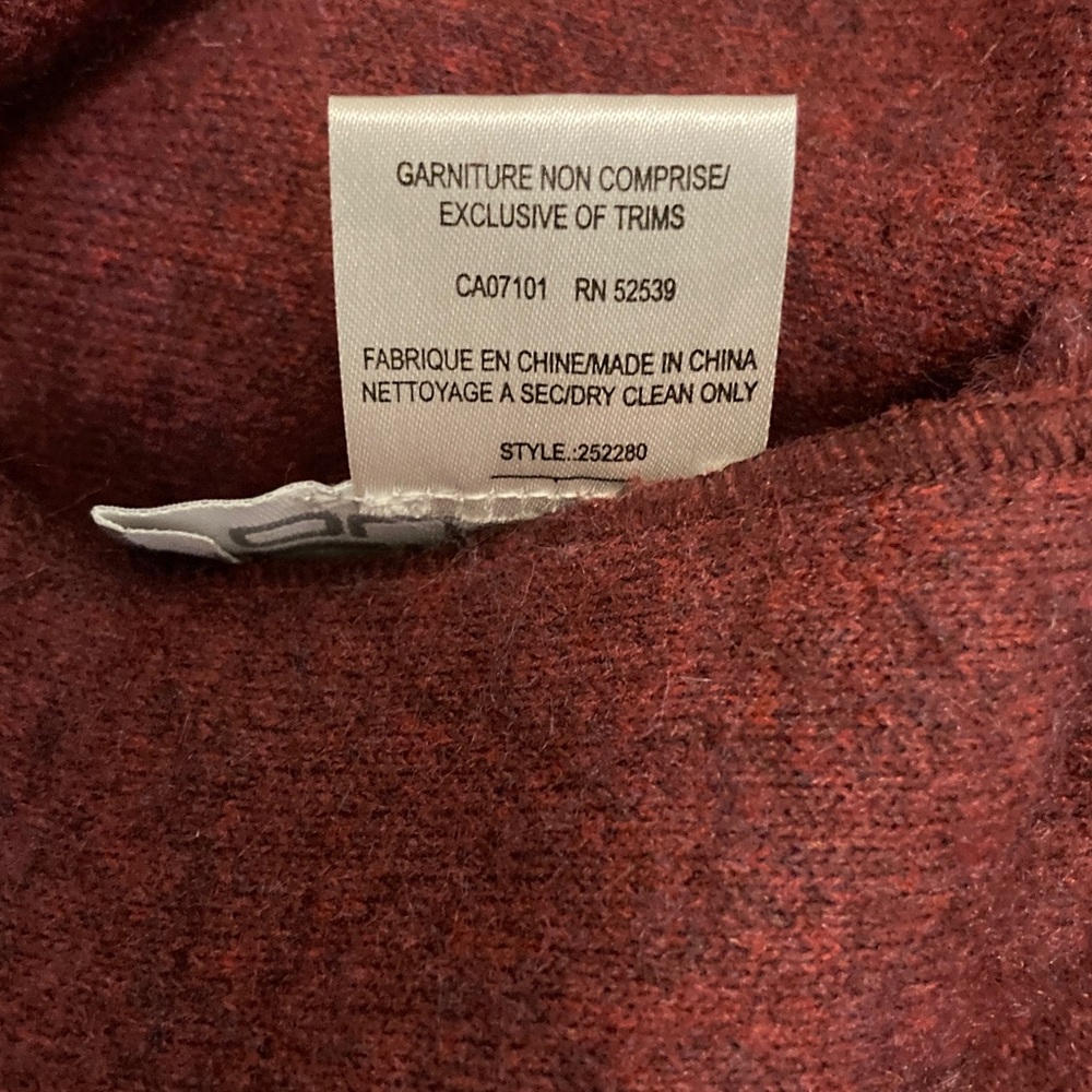 Long Reversible Teddy Coat in Burgundy with Faux Fur Trim - Picture 11 of 14